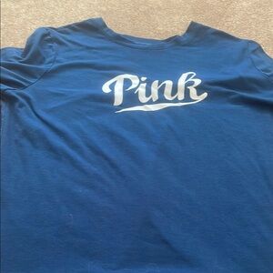 Blue T-Shirt with White 'Pink' Logo